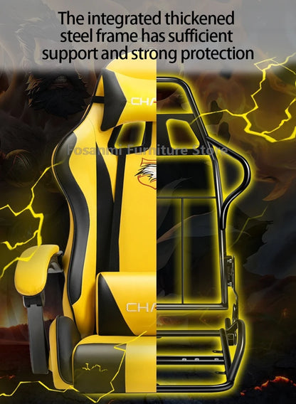 Esports Gamers Swivel Chair with Armrests Internet Anchor Racing Chair High-quality Leather Home Office Computer Gaming Chairs