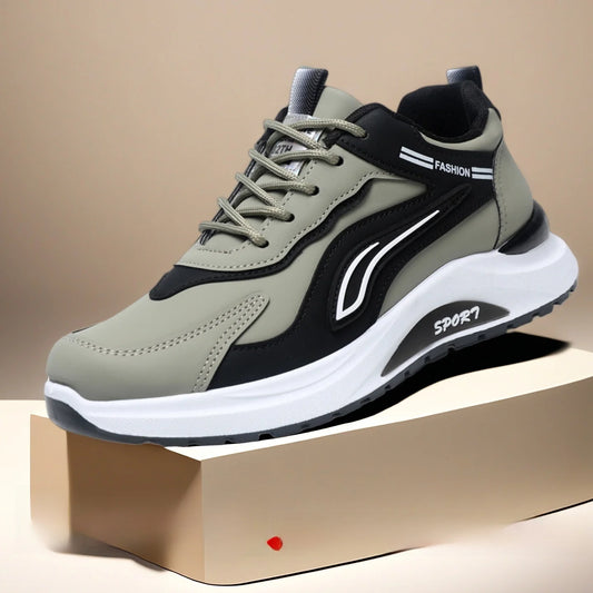 Men's Fashionable Korean Style Lace-Up Casual Running Shoes Comfortable Breathable Thick Bottom Sports Sneakers