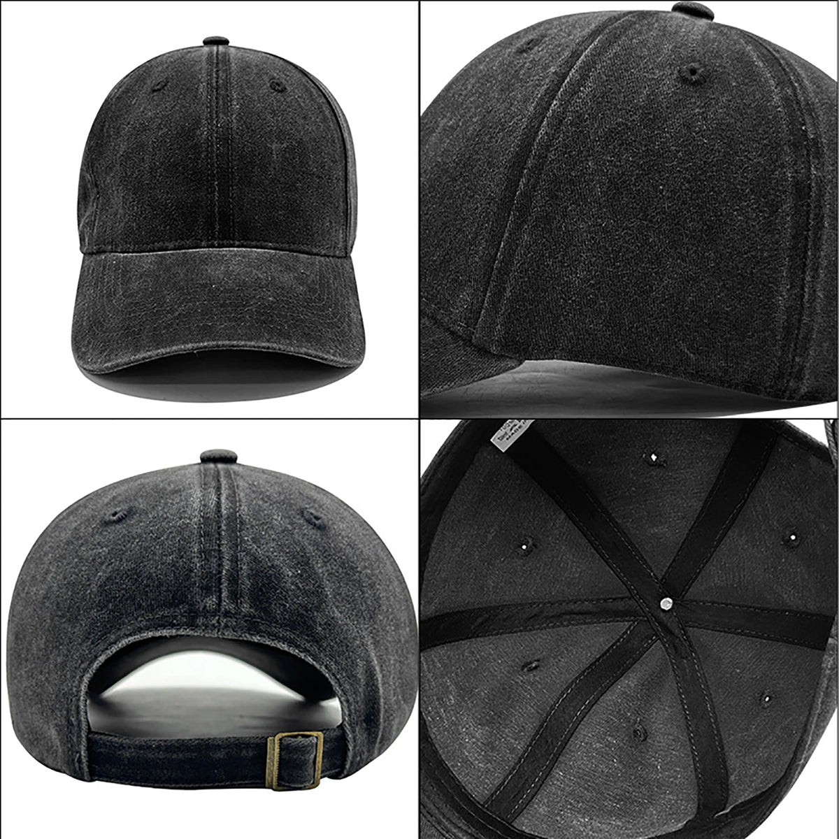 Retro-Baseballkappe im Washed-Distressed-Look mit Totenkopf-Stickerei, Dad-Hat für Damen und Herren, lässige, verstellbare Outdoor-Sonnenkappe 260617
