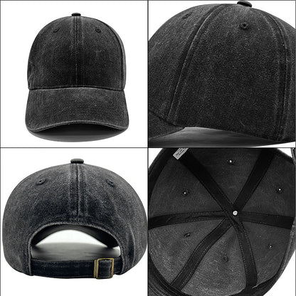 Retro-Baseballkappe im Washed-Distressed-Look mit Totenkopf-Stickerei, Dad-Hat für Damen und Herren, lässige, verstellbare Outdoor-Sonnenkappe 260617