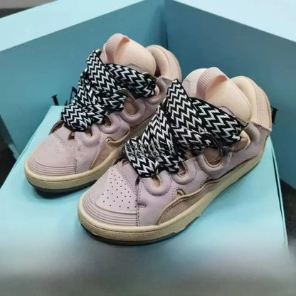 Comfortable High Heel Skate Shoes Thick Bottom Casual Sporty Dad Bag Shoes Vietnamese Cambodian New Style Knot Tied Slip-On
