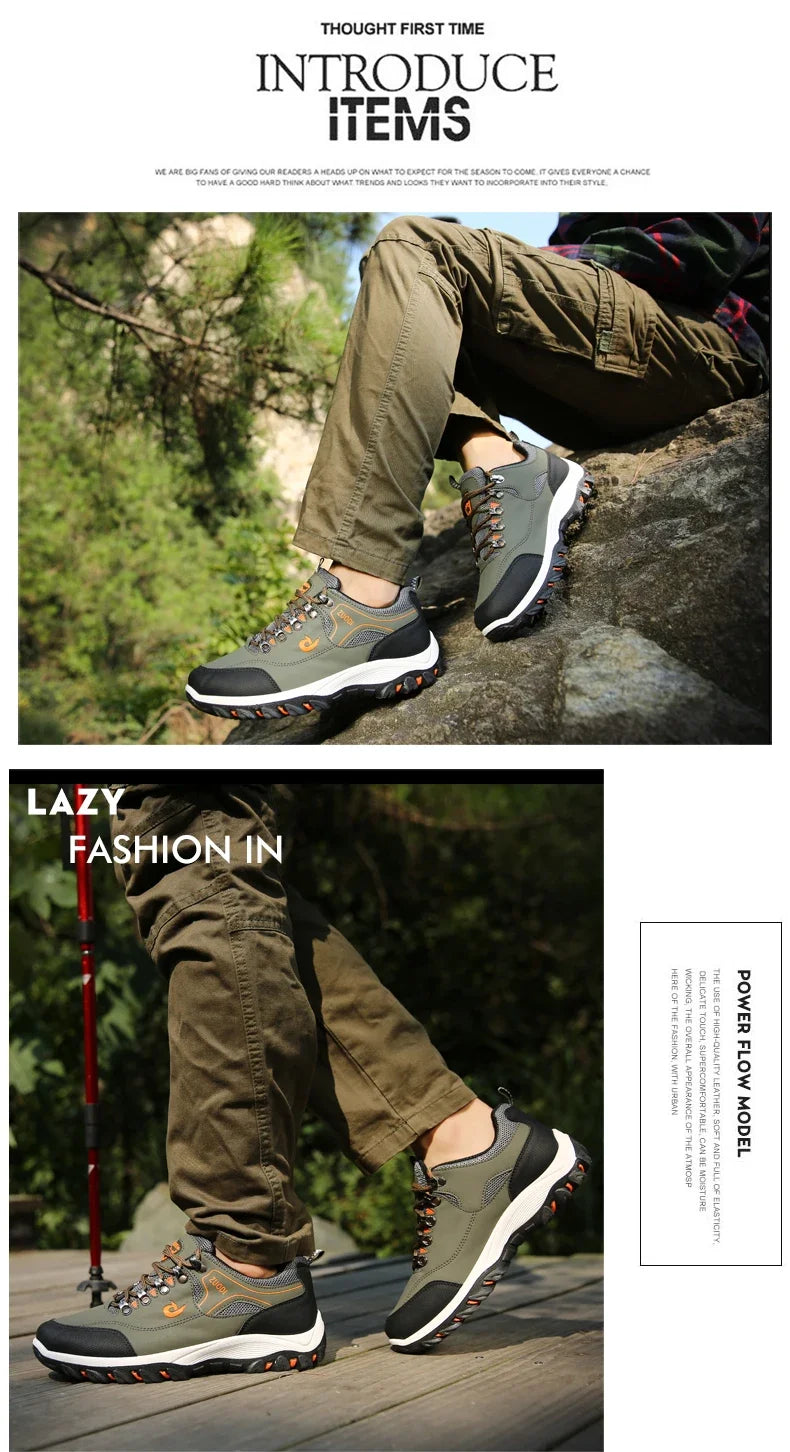 Men's EVA Hiking Shoes Waterproof Anti Slip Leather Outdoor Sports Shoes for Camping Running Jogging 2025 New