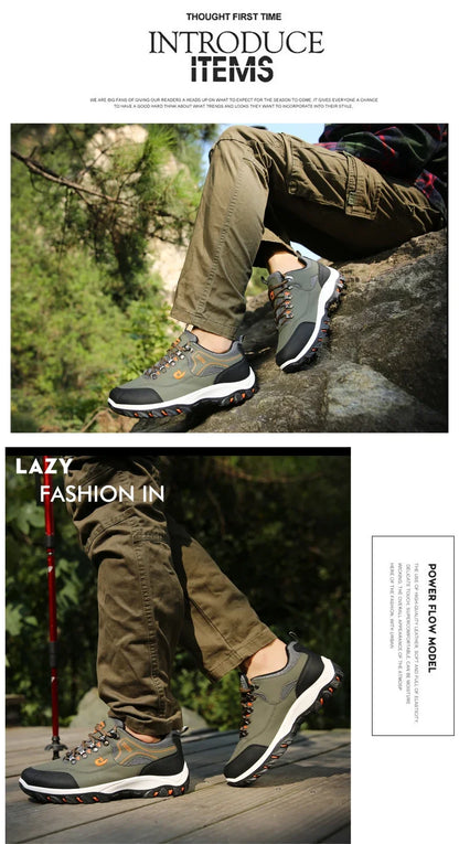 Men's EVA Hiking Shoes Waterproof Anti Slip Leather Outdoor Sports Shoes for Camping Running Jogging 2025 New