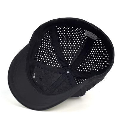 Casquette de baseball à mailles, à visière courte, dos fermé, pour homme et femme, respirante, à fermeture à pression, ajustée, style « dad hat », réglable, unie, style « trucker »