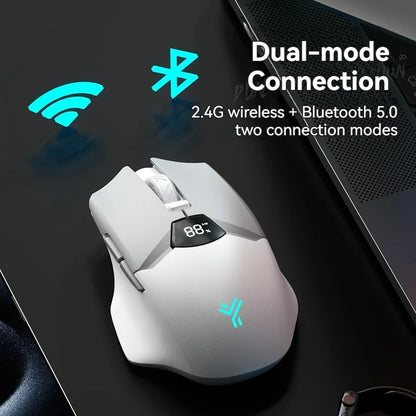 Kabellose Bluetooth-Maus, intelligentes Bildschirm-Display, Dual-Mode-Stummschalttaste, 600mAh Lithium-Akku, Office-Maus für Tablet und Notebook