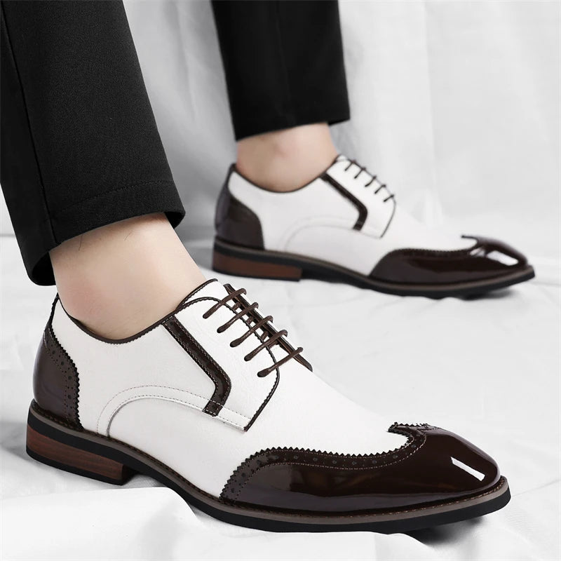 PU Leather Men's Oxford Shoes Heightened Formal Casual Shoes Business Male Suit Shoes New Design Derby Footwear Walking Sneakers