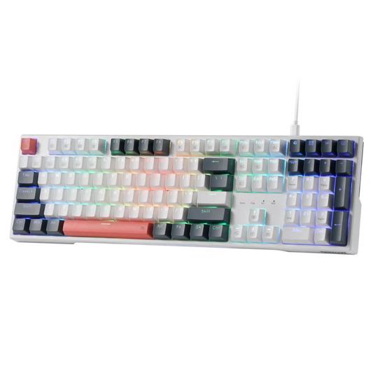 Redragon K668 RGB Gaming Keyboard, 108 Keys Wired Mechanical Keyboard w/Extra 4 Hotkeys Upgraded Hot-swappable Socket, Red Switch