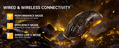 Ratón gaming inalámbrico ATTACK SHARK R11 ULTRA de fibra de carbono, 8000Hz, PAW3950MAX, 42000DPI, ultraligero de 49g, 20000FPS, Nordic 52840