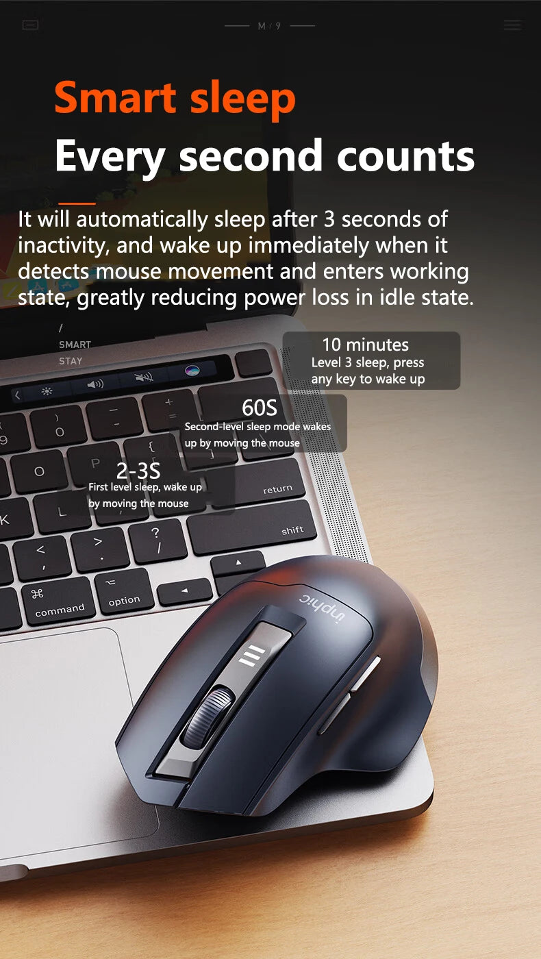 INPHIC Silent Office Mouse Battery Level Display 2400DPI Wireless Mouse Suitable for Desktop and Laptop Computers