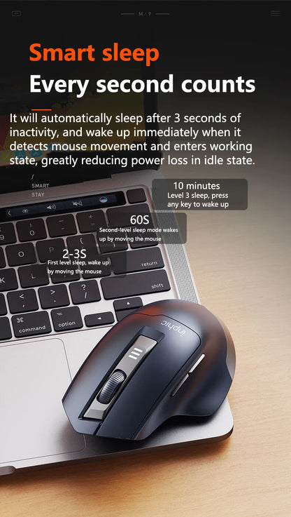 INPHIC Silent Office Mouse Battery Level Display 2400DPI Wireless Mouse Suitable for Desktop and Laptop Computers
