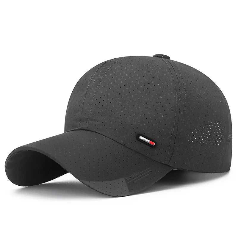 Gorra de béisbol de secado rápido y ultratranspirable: ligera y ajustable, con visera de pico a la última; perfecta para deportes al aire libre