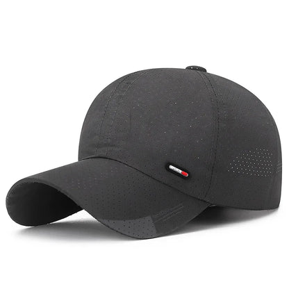 Gorra de béisbol de secado rápido y ultratranspirable: ligera y ajustable, con visera de pico a la última; perfecta para deportes al aire libre