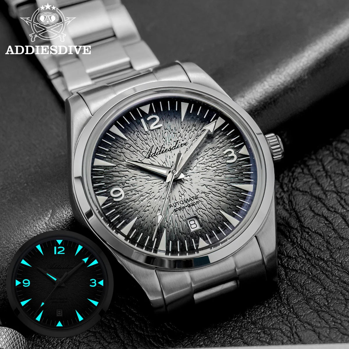 ADDIESDIVE AD2508 Man Diving Watch Luminous 100M Waterproof 316L Stainless Steel 8215 Movement Automatic Mechanical Watch reloj