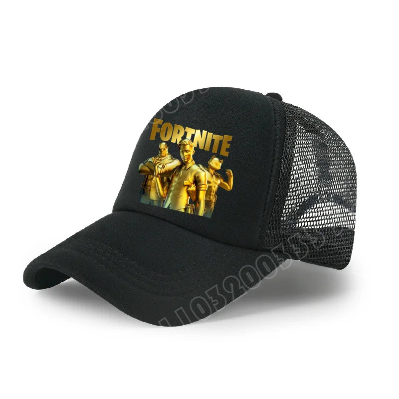 Fortnite Baseball Cap Cartoon Game Printed Hat Kids Summer Breathable Mesh Hat Adjustable Peaked Cap Childrens Birthday Gift