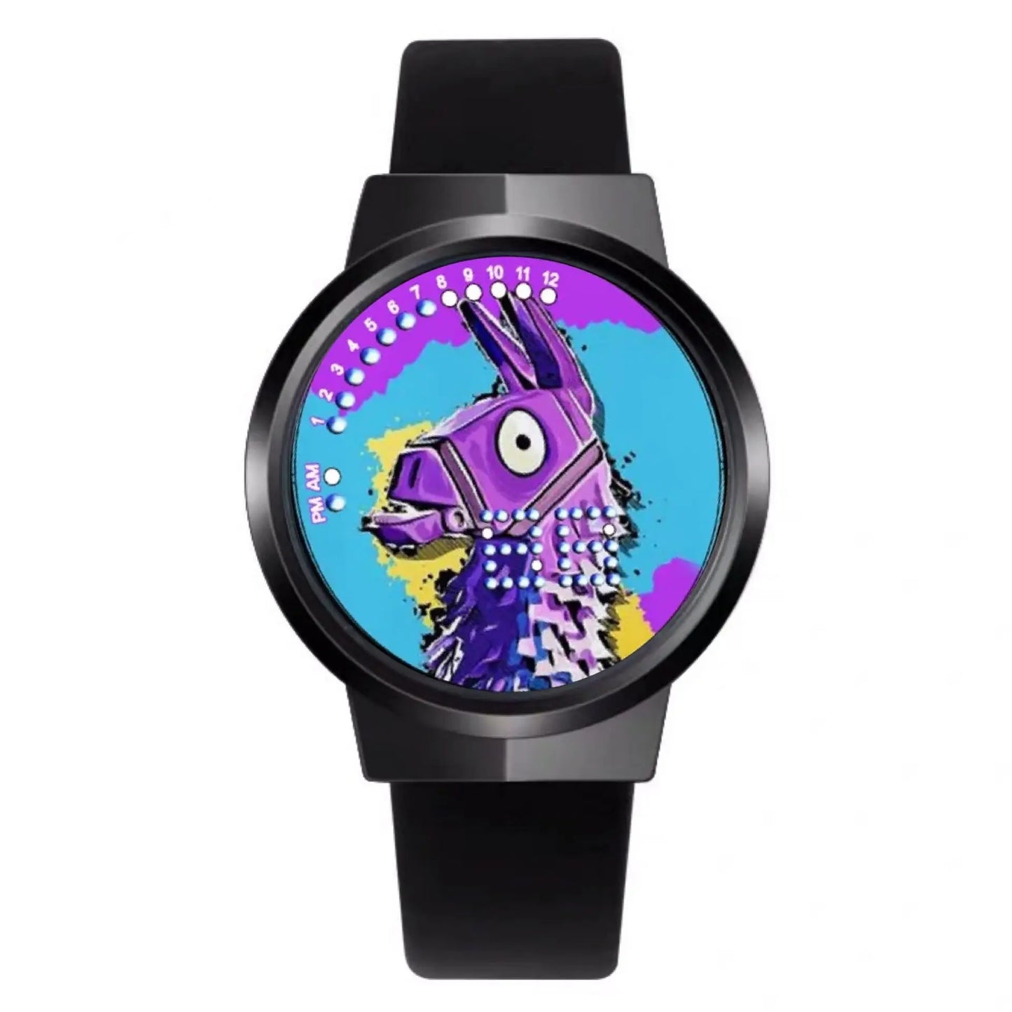Reloj Fortnite de moda cute, cartoon y kawaii personalizado con luz nocturna LED táctil, reloj electrónico para estudiantes, regalo para amigos