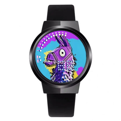 Reloj Fortnite de moda cute, cartoon y kawaii personalizado con luz nocturna LED táctil, reloj electrónico para estudiantes, regalo para amigos