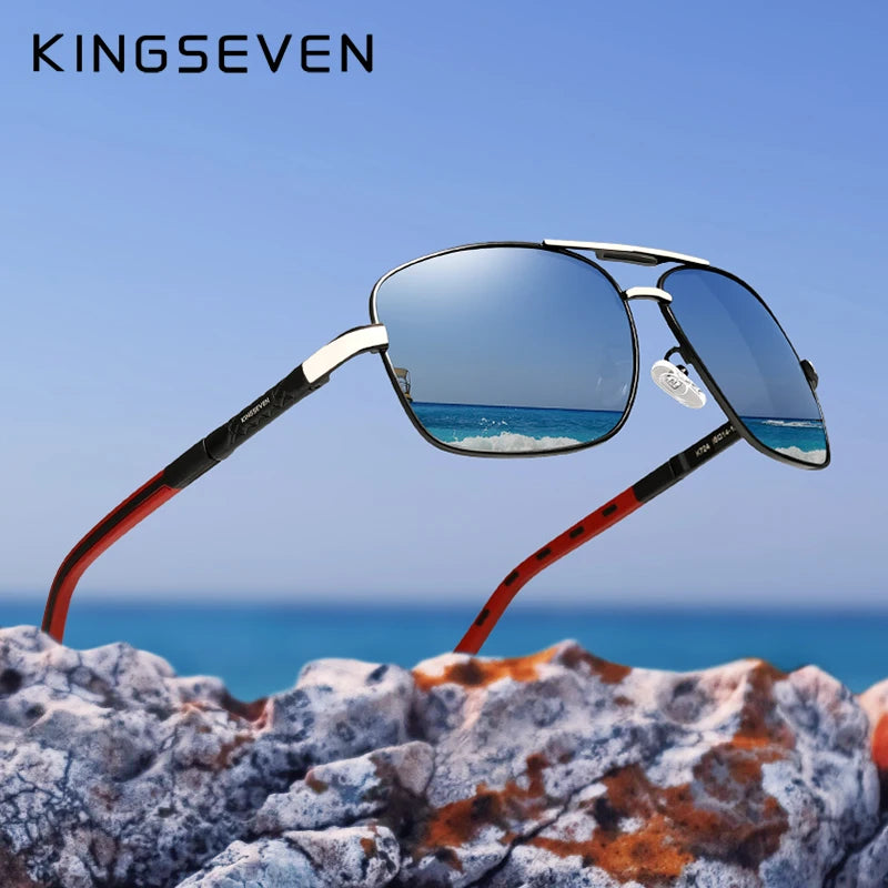 KINGSEVEN 2023 Aluminum Pilot HD Polarized Sunglasses Men Women Fashion Frame Male Sun Glasses For Driving UV400 Mirror