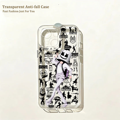 Capa de Telemóvel Hot Game F-Fortnites para iPhone 17e 17 16 16e 15 14 13 12 11 Mini Pro Max X XR XSMax 7 8 Air Plus com Traseira Transparente