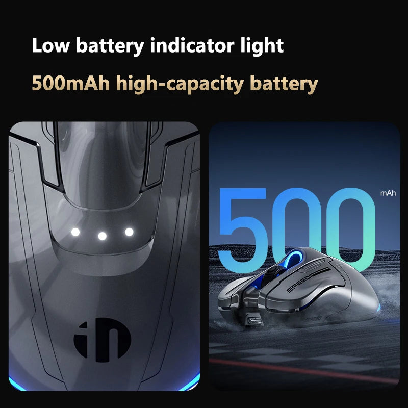 INPHIC Super Racing Car Series kabellose Bluetooth-Gaming-Maus 500mA mit Akkustandsanzeige und anpassbaren Lichteffekten