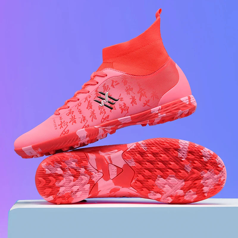 Nouvelles bottes de Football hommes chaussures de Football crampons chaussure de Football professionnelle hauts pointes antidérapantes pour grands garçons large baskets d'entraînement