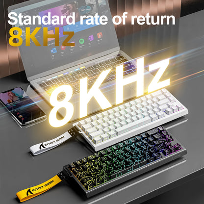ATTACK SHARK X68HE X68Pro He Magnetische mechanische Tastatur für Pro-Gaming 0.01mm Rapid Trigger 8000Hz SOCD/Rs 0.125ms 128K Rate
