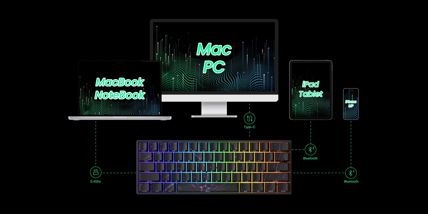 Teclado mecânico Akko MonsGeek FUN60 com interruptores magnéticos 60% Gaming Keyboards Rapid Trigger 0.01mm 8K ARGB HE/TMR personalizado