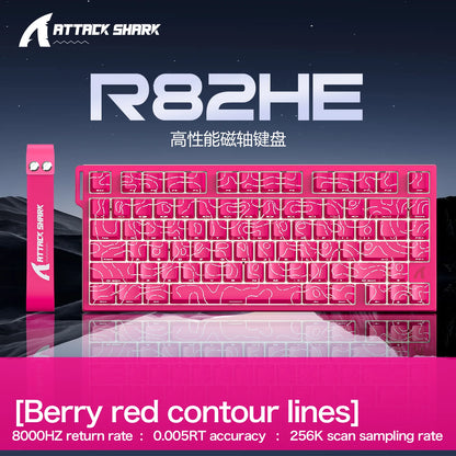 ATTACK SHARK R82 HE 75% Magnetic Keyboard 8000Hz Rapid Trigger 0.005mm RT 0.08ms Latency RGB Wired Gaming Keyboard