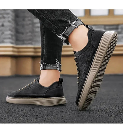 Sneakers classiche da uomo con plateau, scarpe casual slip-on da uomo, sneakers in pelle, nuove scarpe basse comode, mocassini da uomo per la primavera