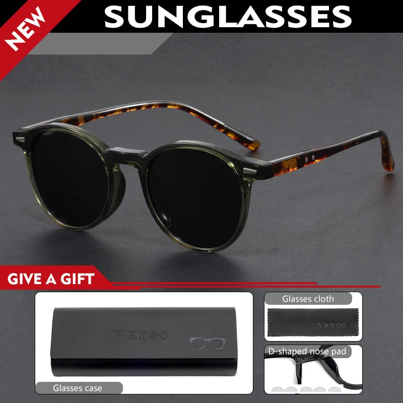 GENEVIEVE Simple Geometric Round Frame Design Women Men Polarized Sunglasses UV Protection Customizable Prescription 1080