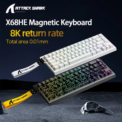 X68HE ATTACK SHARK X68PRO Magnetic Gaming Keyboard Mechanical Wired 0.01mm Rapid Trigg 8000Hz SOCD/Rs 0.125ms 128K Rate