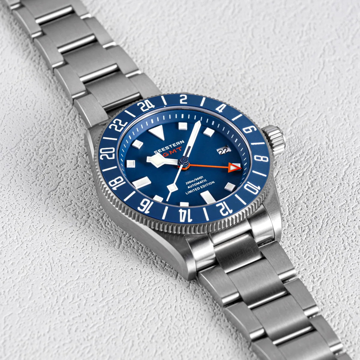 SEESTERN Diver Man Watch Titanium Automatic GMT Mechanical Wristwatch NH34 Movement Sapphire Crystal 20ATM Waterproof Lume S462