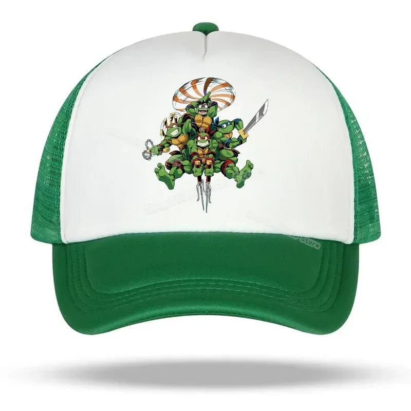Teenage Mutant Ninja Turtles baseballkasket med broderet tegneserie- og anime-print, Duck Tongue-kasket, Nethats, solskærm, hovedbeklædning, gaver