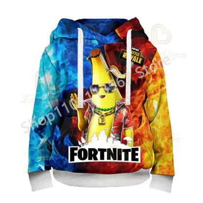 Sudaderas con capucha Llama Battle Royale F-Fortnited con estampado 3D para hombre, mujer y niños, sudaderas para niño y niña, pulóver streetwear verde