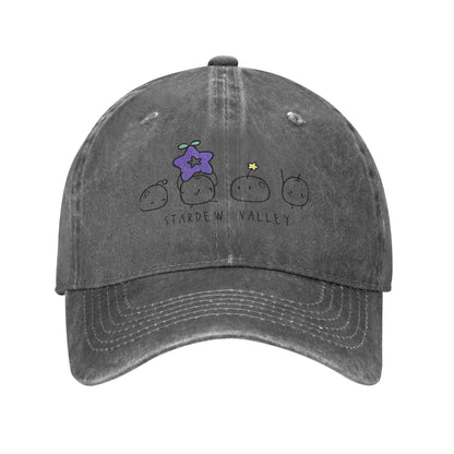 Žaidimo „Stardew Valley“ kepurė su snapback užsegimu „Sun Baseball Cap y2k“ – juokinga unisex kepurė paaugliams, išplauta, hiphopo stiliaus, apsauganti nuo saulės, skirta lauko sportui, puiki dovana
