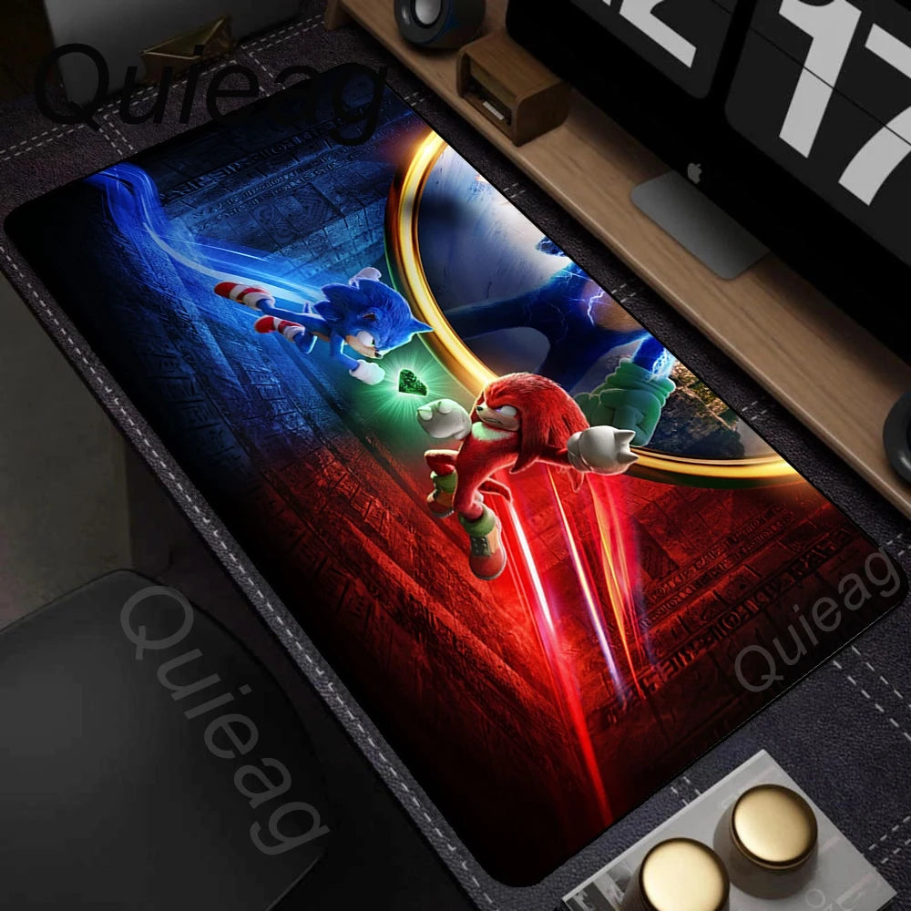 Anime Sonic The Hedgehog Mousepad XXL Deskmat With Lockrand Gaming Accessories Mousepad HD Print Gaming Keyboard Pad Padding Mat