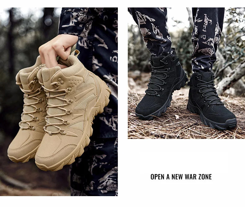 Stivali tattici da combattimento migliorati da uomo per outdoor e campeggio, antiusura, a risposta rapida, scarpe da trekking, pesca e caccia, sneakers da uomo