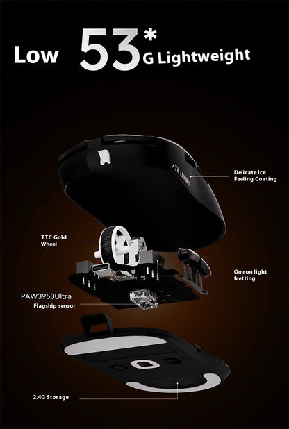 Mouse Gaming Wireless ATK A9 Plus A9/A9 SE/A9 Pro Tri-Mode 8K, Leggero, A9 Ultimate per E-sport e PC, Regalo Personalizzato