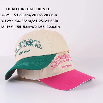 Unisex Letter Embroidery Wash Baseball Caps Spring and Autumn Outdoor Adjustable Casual Hats Sunscreen kids Hat