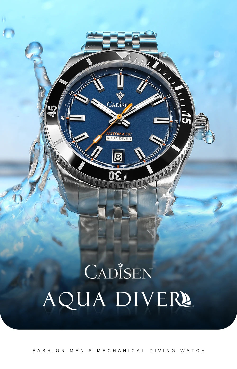 NEW 2025 CADISEN Men's Watches Mechanical Wristwatch For Men Automatic Watch Japan 8215 Ceramic Bezel 10Bar Waterproof Clock