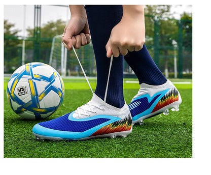 New Men's Football Boots Shoes Match Training Soccer Shoes Non-Slip Cleats Long Spikes FG Ultralight Outdoor Sneakers Drop Shipping