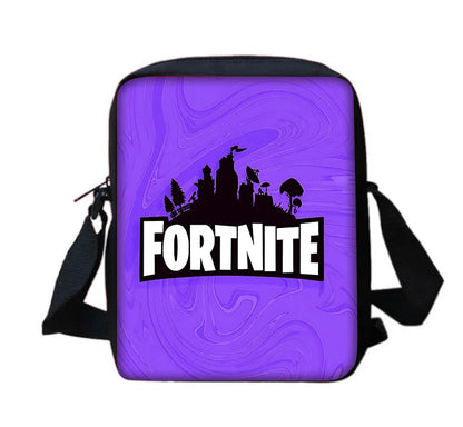 Trendige bedruckte Schulter-Umhängetasche für Jungen und Mädchen, Kinderdesign-F-FortniteS, lässige Handtasche für Herren und Damen, Handy- und Einkaufstasche