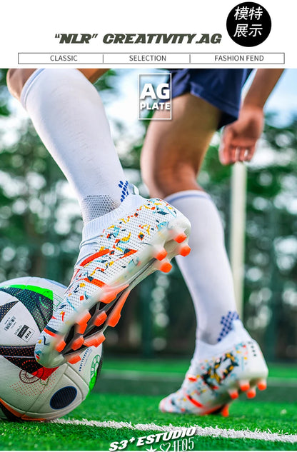 Ghete de fotbal profesionale pentru bărbați, din plasă respirabilă, crampoane antiderapante, sneakers rapizi la modă pentru gazon artificial, pantofi de fotbal pentru bărbați