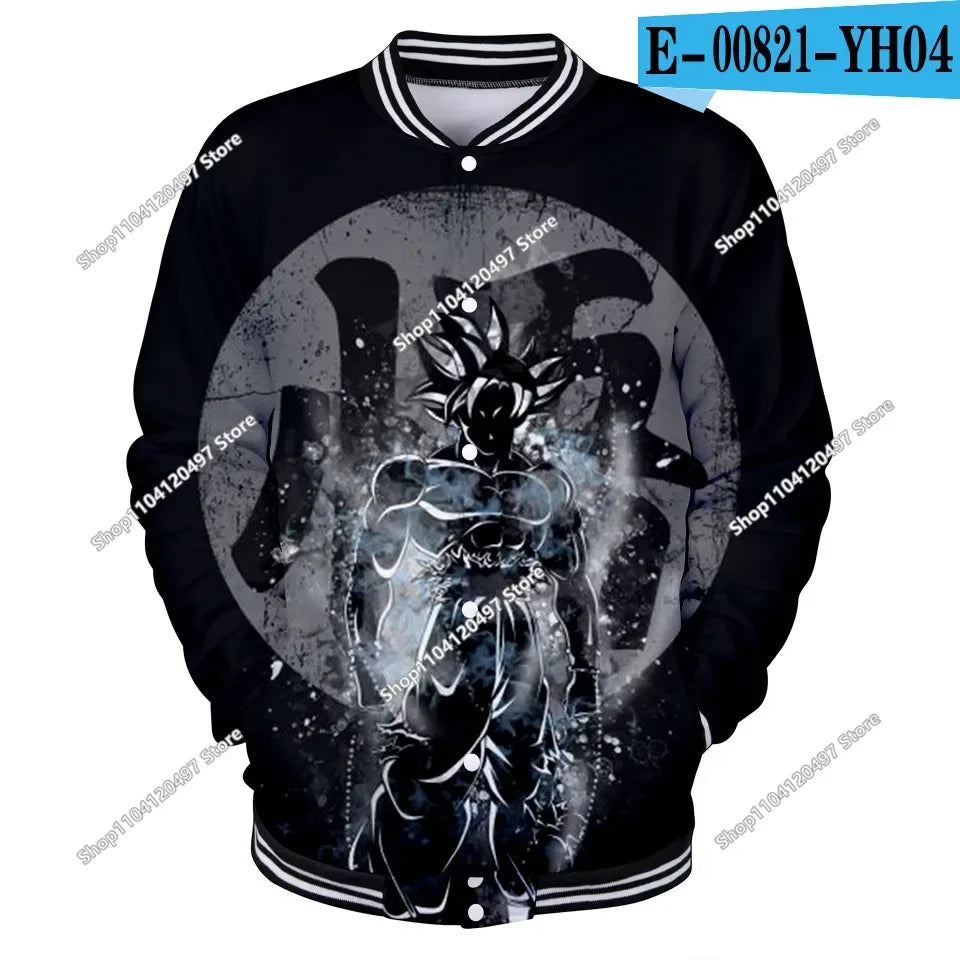 Dragon Ball Goku Kanji Symbol Men Zipper Hoodie Cartoon Japan Anime Women Sweatshirt 2025 New Fashion Children Jackets Coat, produit gaming premium Fraquane