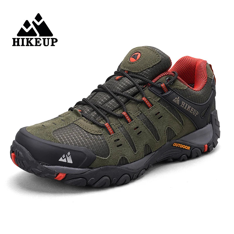 HIKEUP Herre-vandresko i ruskind, udendørssko, slidstærke herresko til trekking, vandring, jagt og taktiske sneakers