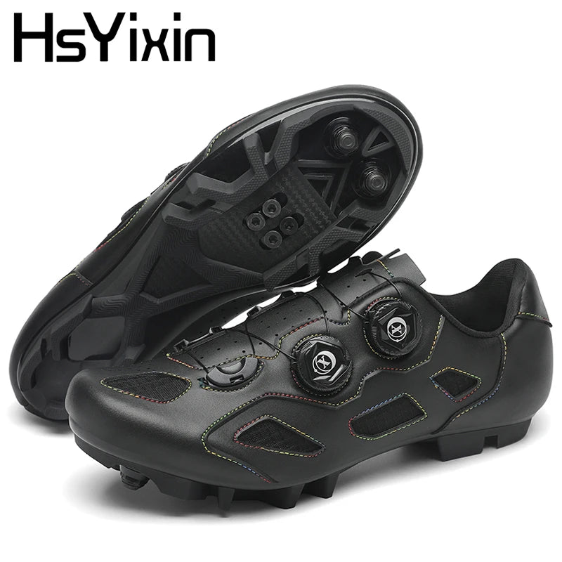 Mountain Bike Shoes Mens Cycling Shoes Quick Ratchet Buckle Compatible with SPD System Pedal for Indoor Outdoor Women MTB Shoes