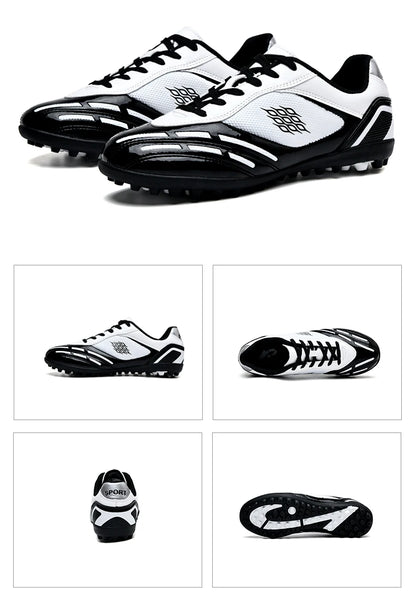 Chaussures de Football pour hommes, bottes de Football sur gazon, clous de sol fermes, baskets antidérapantes pour garçons, baskets originales d'entraînement sur le terrain en plein air