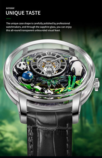 PINDU Panda National Treasure Series Mechanical Watch Men M2791B Movement Sapphire Mirror Waterproof Automatic Mechanical Watch