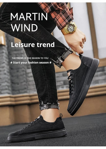 Sneakers classiche da uomo con plateau, scarpe casual slip-on da uomo, sneakers in pelle, nuove scarpe basse comode, mocassini da uomo per la primavera