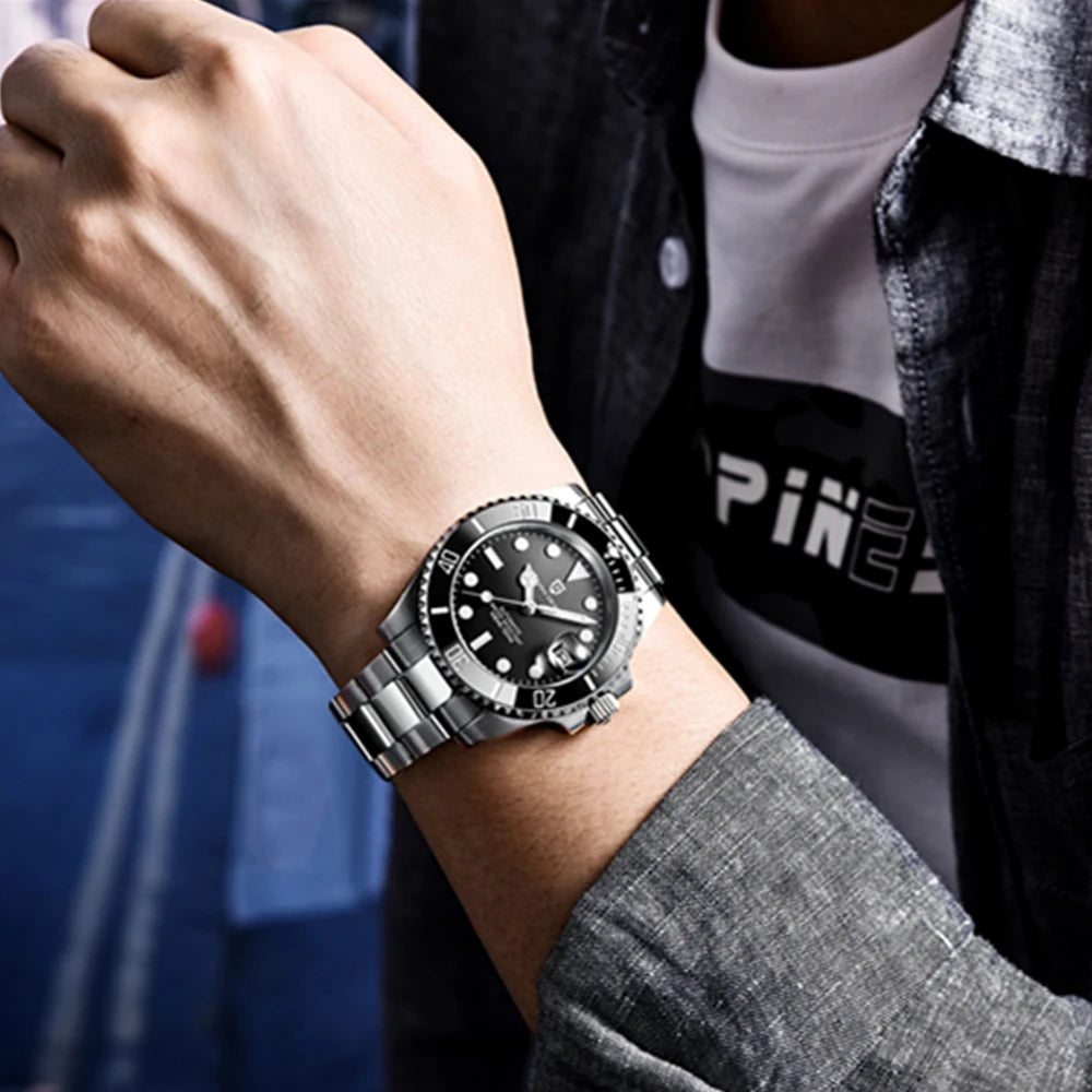 PAGANI DESIGN Men's Automatic Mechanical Watch PD1661 8215 Dive Stainless Steel Waterproof Clock Sapphire Reloj Hombre