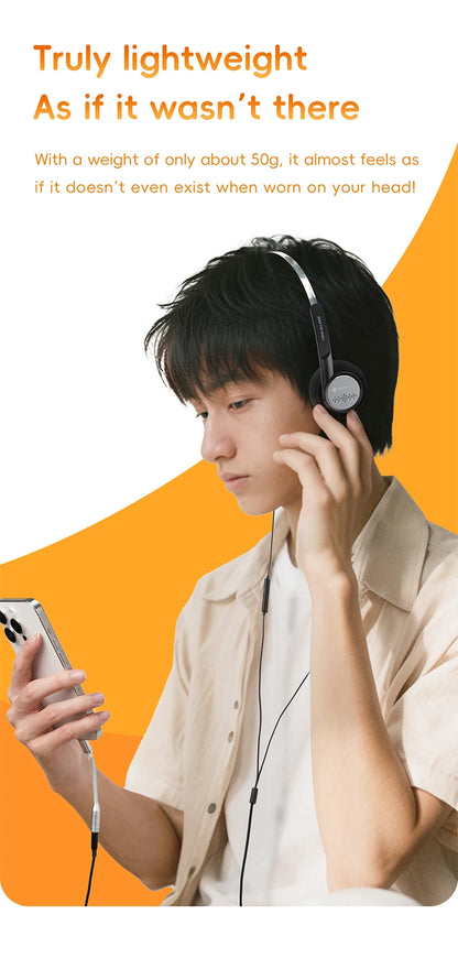 Snowsky/FiiO Wind 3.5mm ON-Ear Headphones for Recording Gaming with Microphone, 40mm Diaphragms driver, HiFi Sound